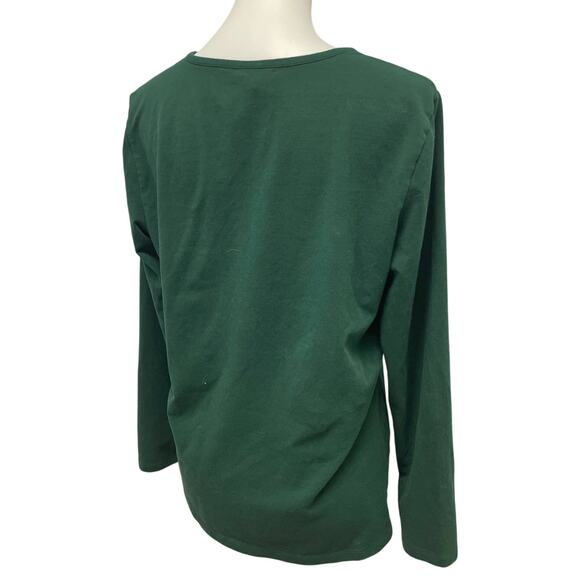 Christopher & Banks Womens Large JOY Christmas Sloth Long Sleeve Crew Neck Tee - Picture 4 of 5